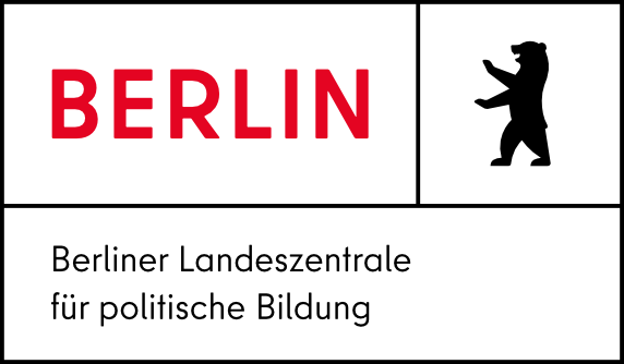 Logo der Berliner Landeszentrale für politische Bildung mit Schriftzug und Berlins berühmtem Bärenmotiv.